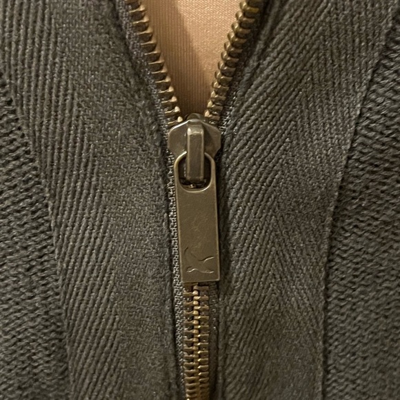 Eddie Bauer Dark Olive Green Hooded Military Inspired Zip-Up Sweater, size XS - Picture 3 of 8